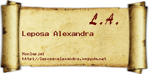 Leposa Alexandra névjegykártya